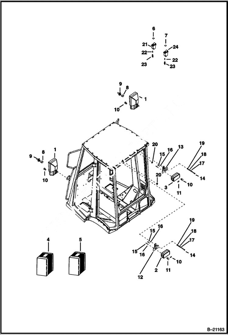 Схема запчастей Bobcat B300 - ELECTRICAL Lights 5717 11052 & Below ELECTRICAL SYSTEM