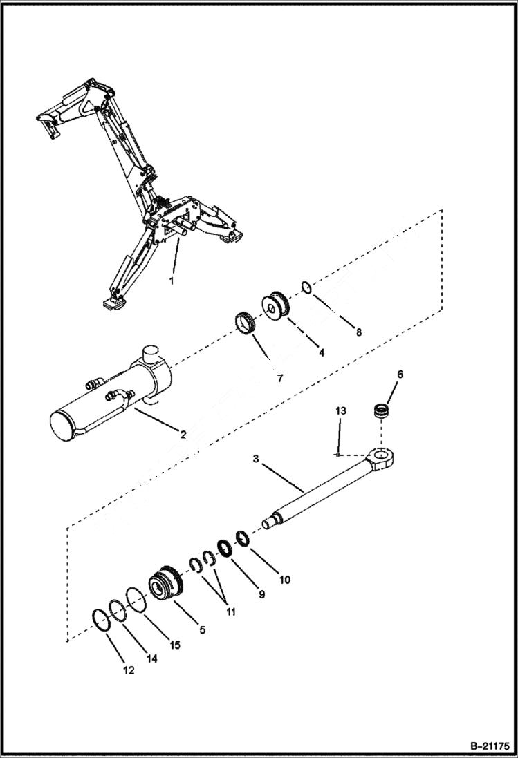 Схема запчастей Bobcat B300 - SWING CYLINDER Right HYDRAULIC SYSTEM