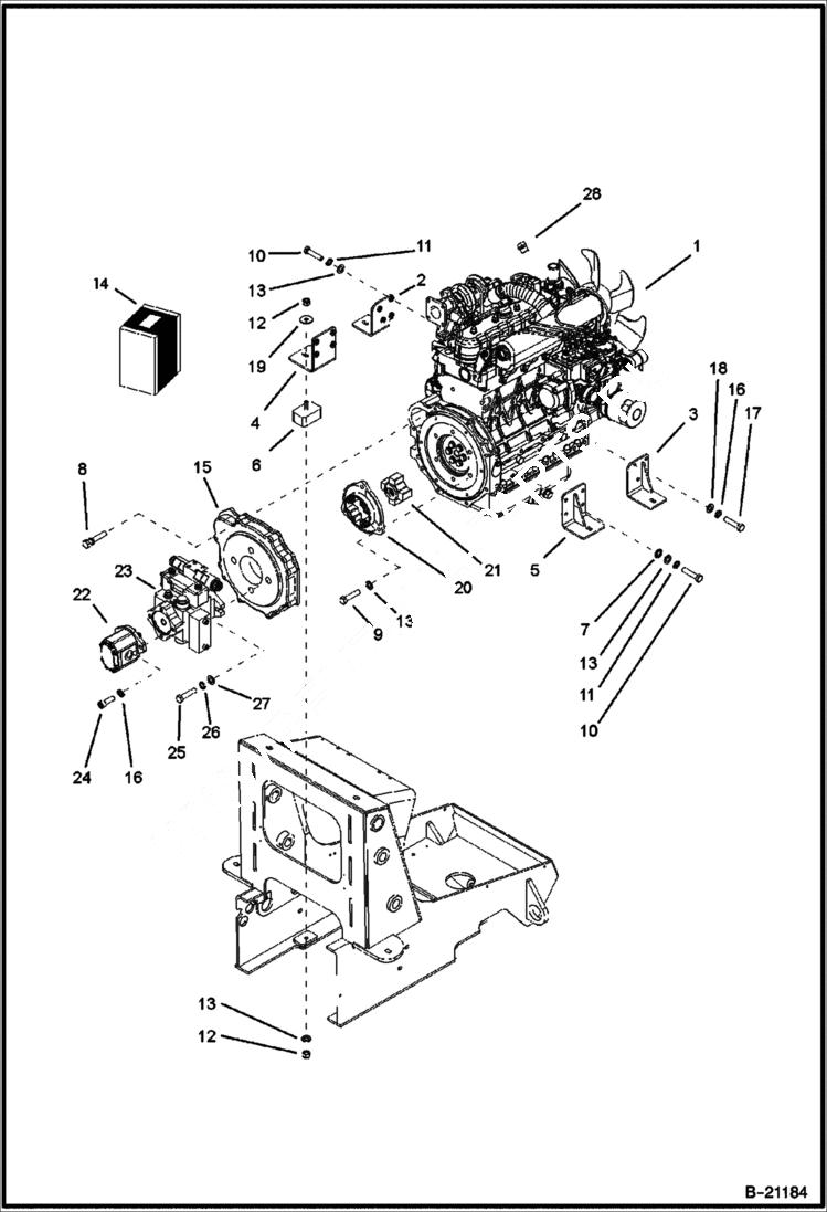 Схема запчастей Bobcat BL470 - ENGINE & ATTACHING PARTS Pump POWER UNIT
