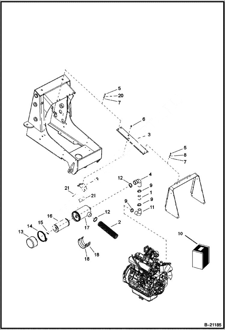 Схема запчастей Bobcat BL470 - ENGINE & ATTACHING PARTS Air Cleaner POWER UNIT