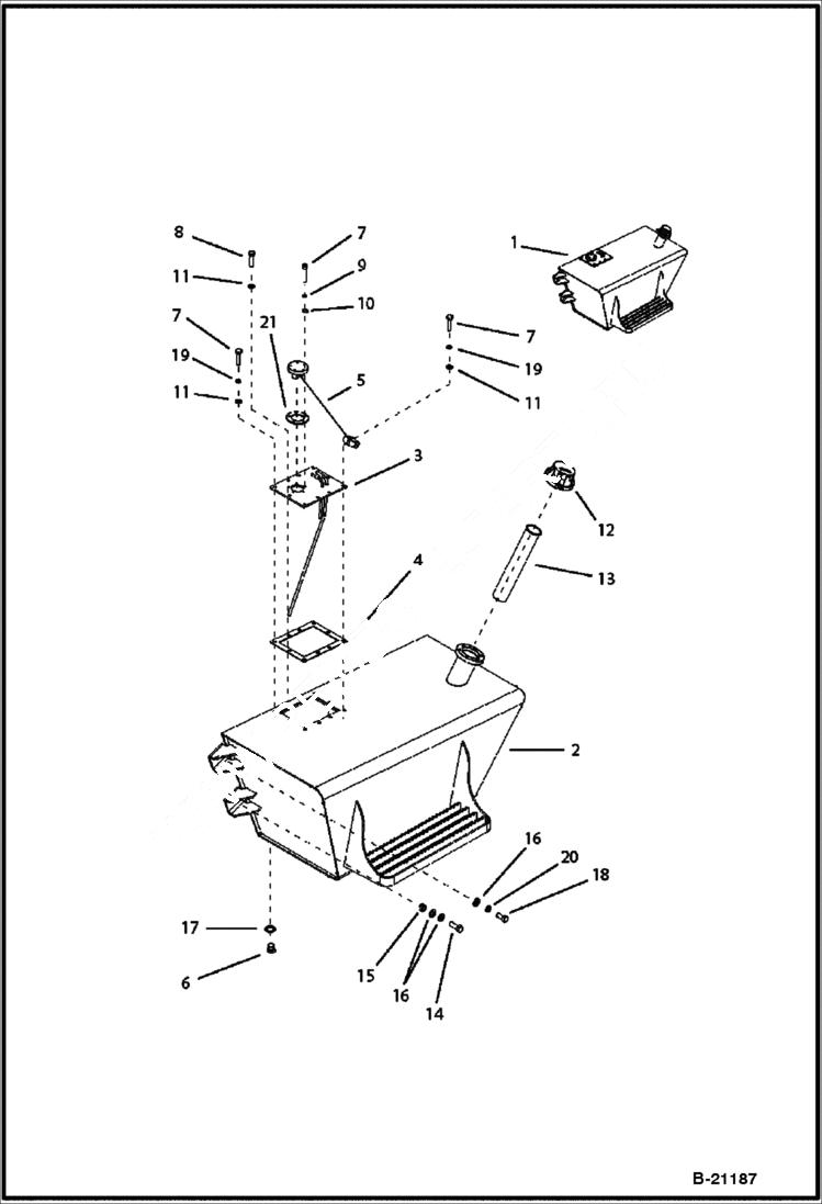 Схема запчастей Bobcat BL370 - FUEL TANK POWER UNIT