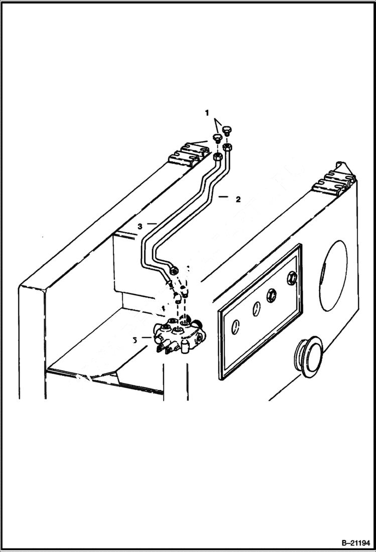 Схема запчастей Bobcat 500s - MAIN FRAME AUXILIARY LINES HYDRAULIC SYSTEM