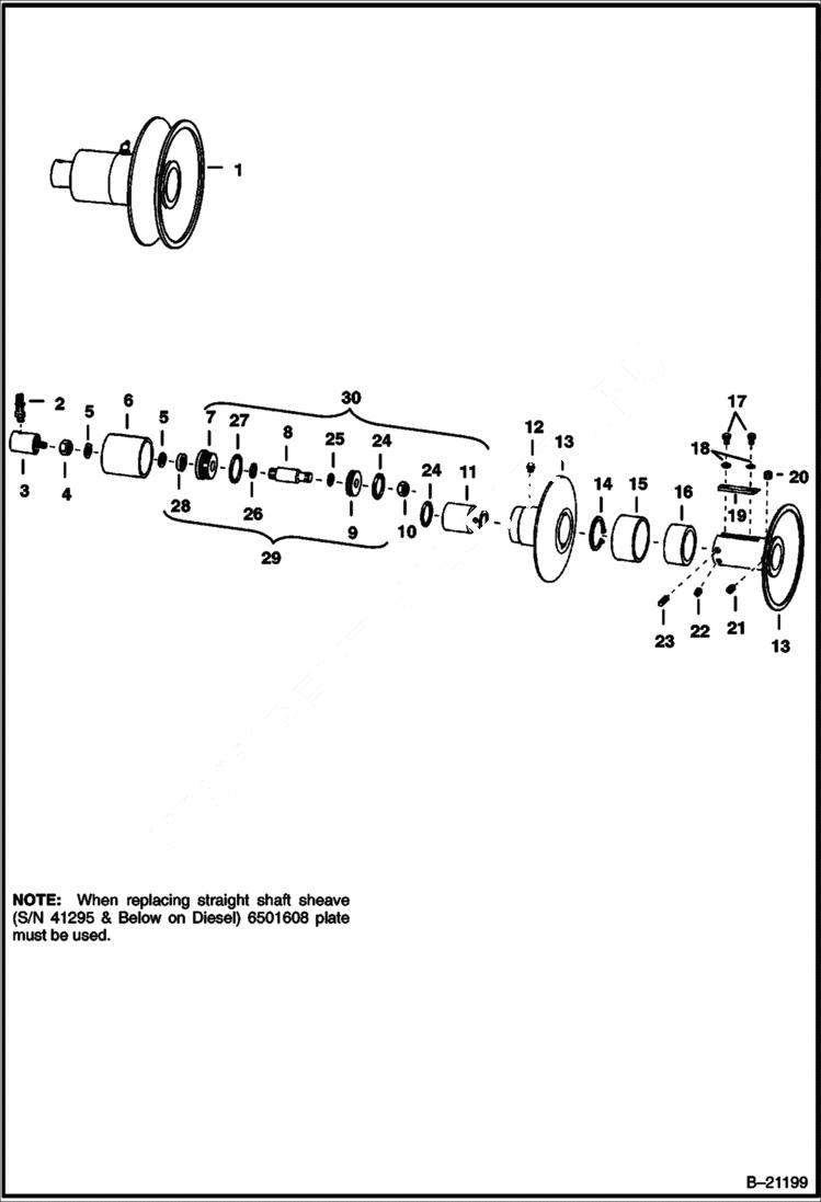 Схема запчастей Bobcat 500s - VARIABLE SPEED DRIVE SHEAVE M-444 Gas & LP Gas, M-500 Diesel HYDRAULIC SYSTEM