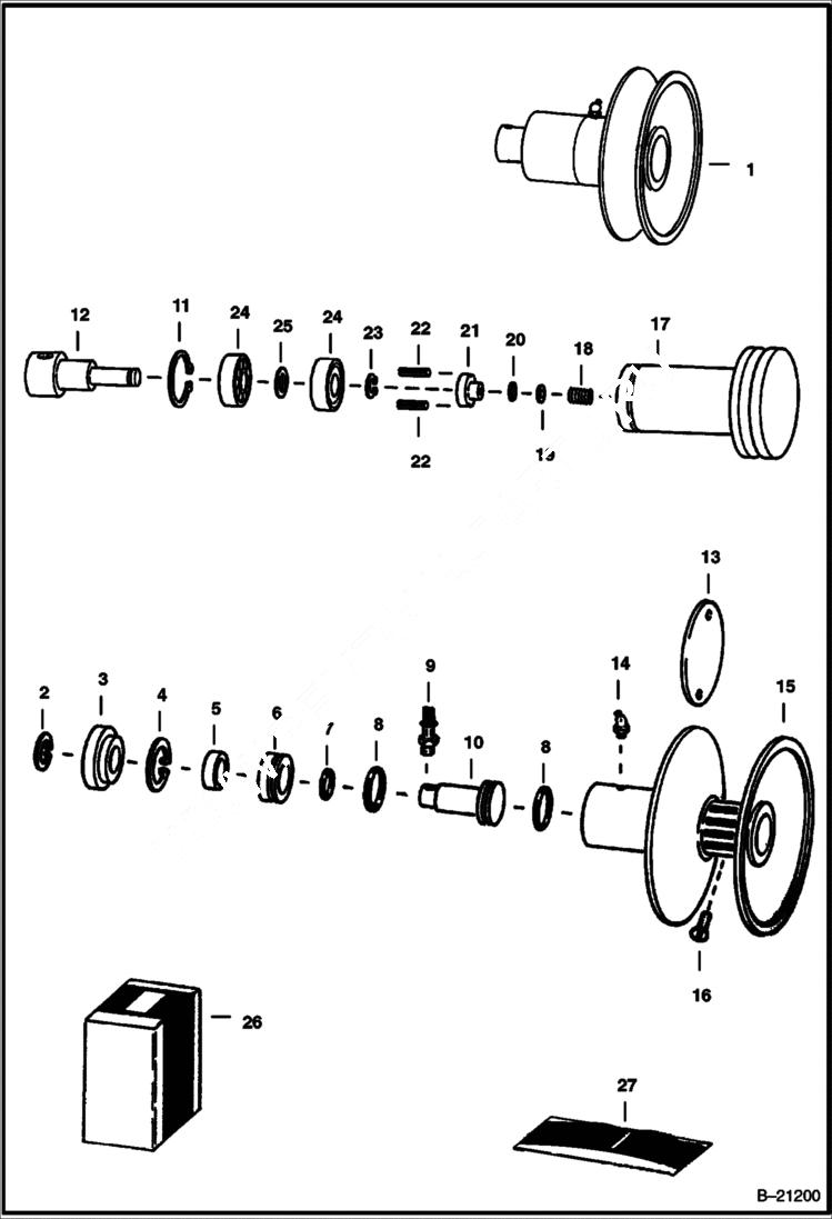 Схема запчастей Bobcat 500s - VARIABLE SPEED DRIVE SHEAVE HYDRAULIC SYSTEM