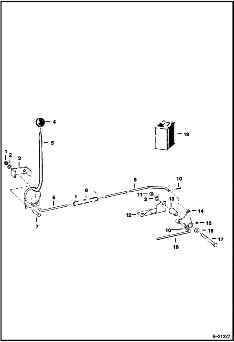 Схема запчастей Bobcat 500s - THROTTLE CONTROL AND LINKAGE M-500 Diesel S/N 4525 & Above POWER UNIT