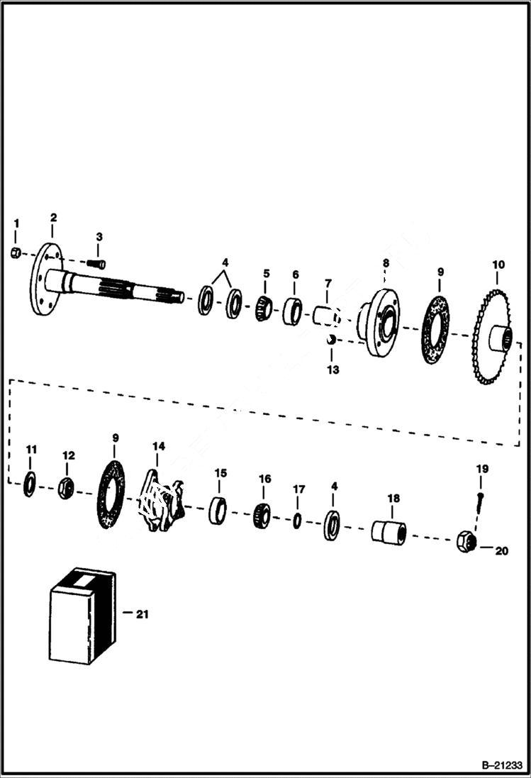 Схема запчастей Bobcat 600s - FRONT BRAKE AXLE DRIVE TRAIN