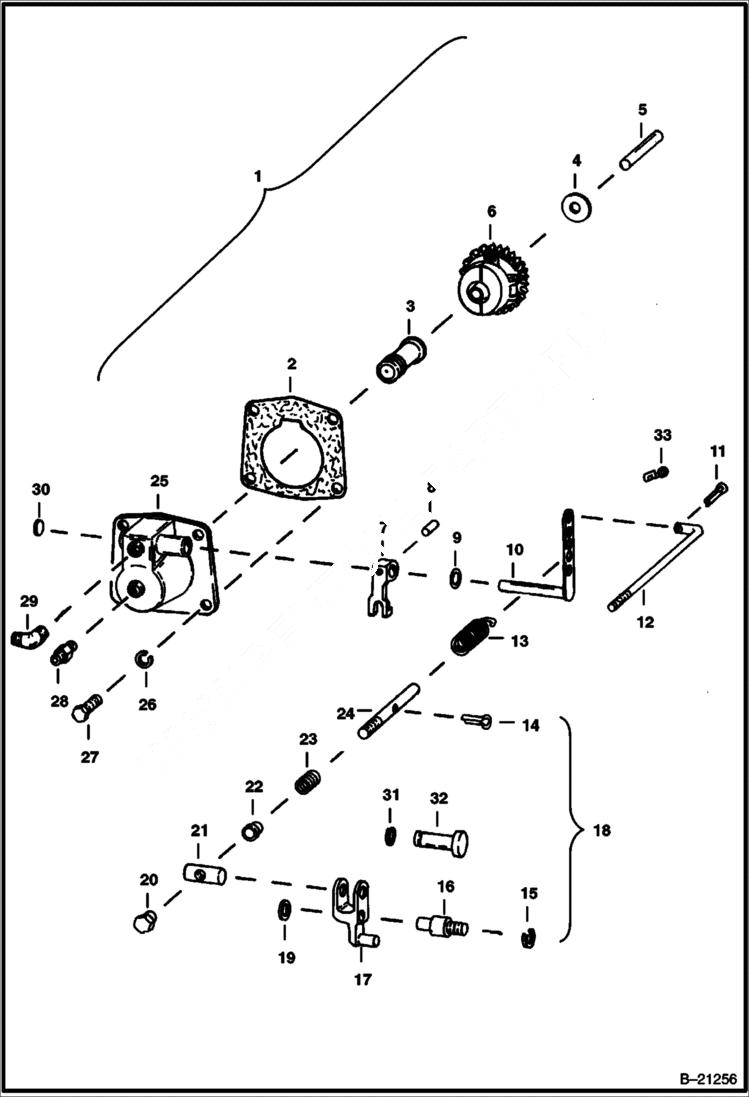 Схема запчастей Bobcat 600s - GOVERNOR & CONTROL POWER UNIT