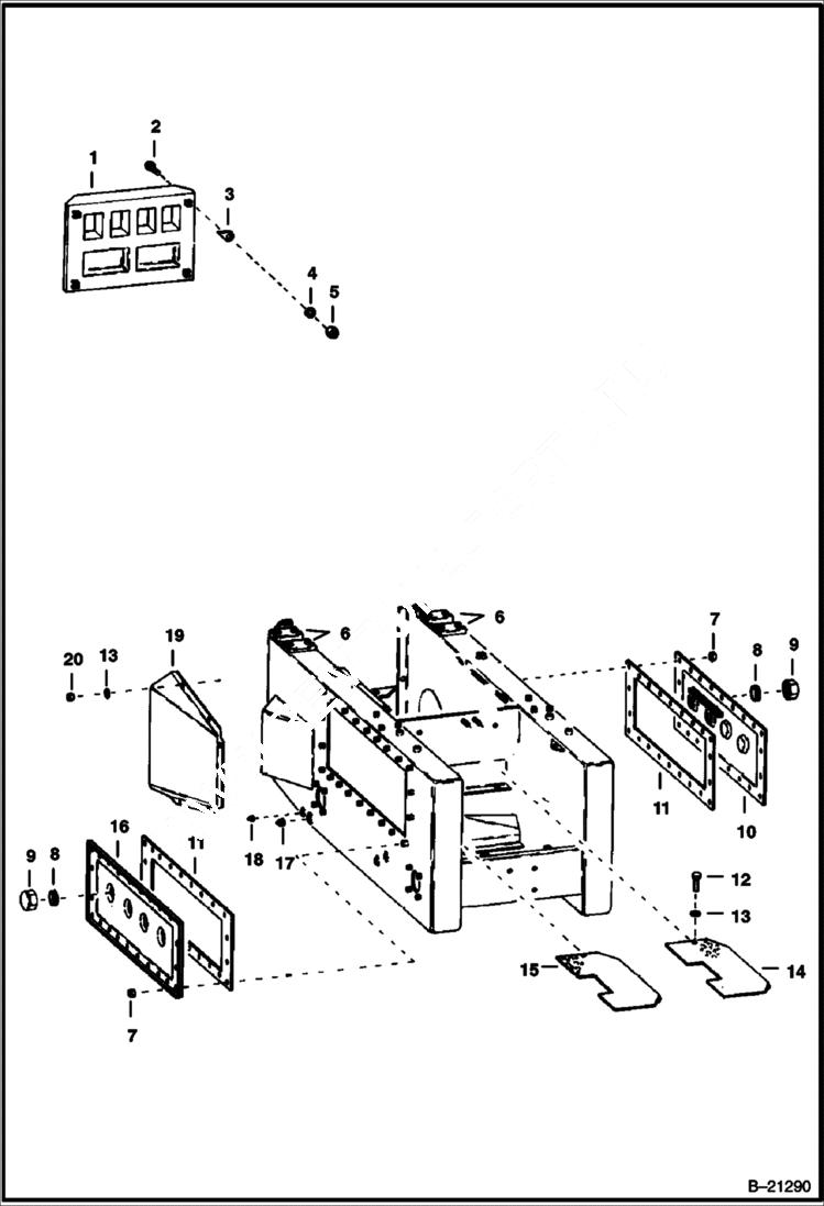 Схема запчастей Bobcat 600s - MAIN FRAME ATTACHING PARTS Right Side Illustrated MAIN FRAME