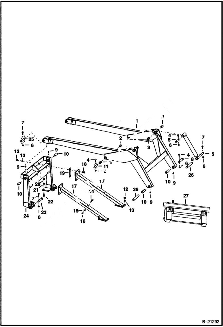 Схема запчастей Bobcat 500s - LIFT ARM & UPRIGHT ASSEMBLY Replaceable Bushings MAIN FRAME