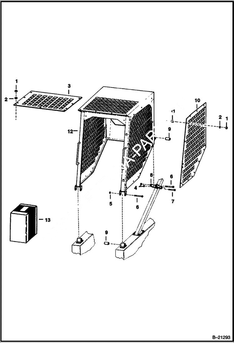 Схема запчастей Bobcat 600s - OPERATOR CAB MAIN FRAME