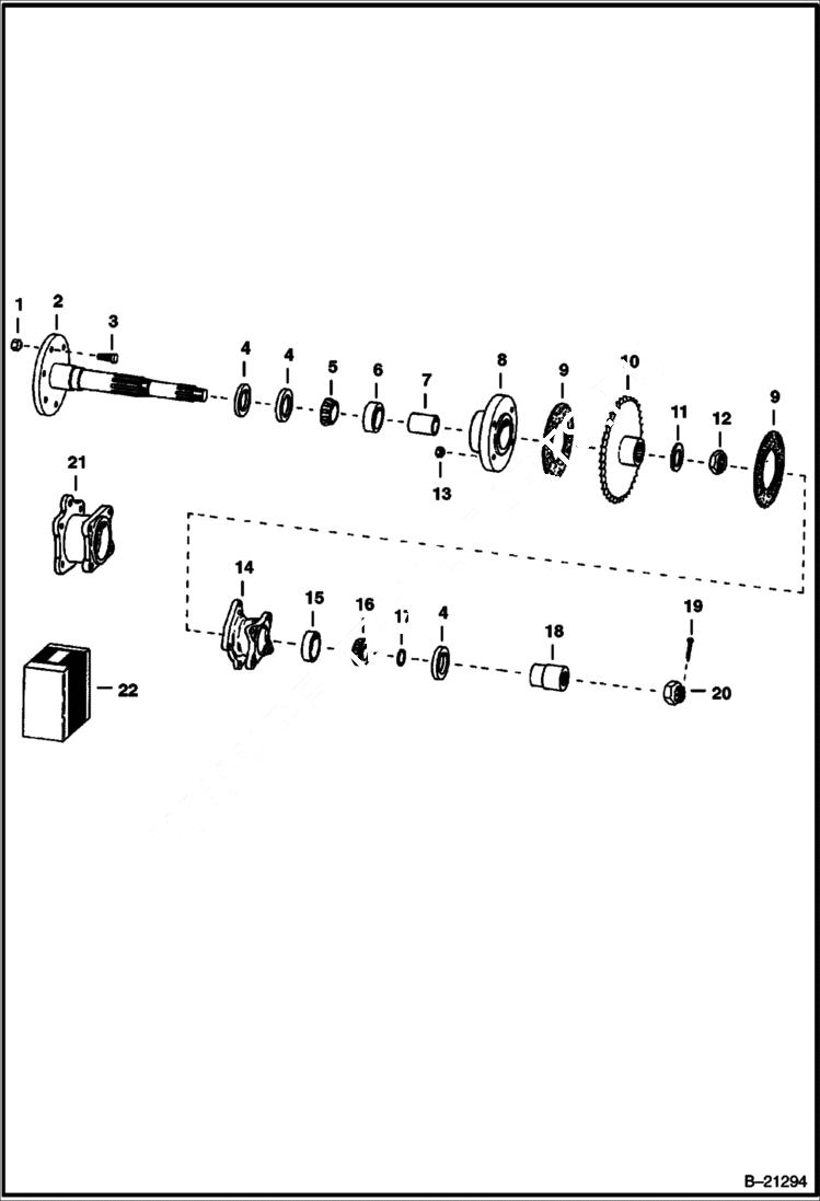Схема запчастей Bobcat 500s - FRONT BRAKE AXLE DRIVE TRAIN