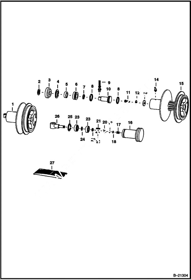 Схема запчастей Bobcat 600s - VARIABLE SPEED DRIVE SHEAVE Tapered Shaft HYDRAULIC SYSTEM