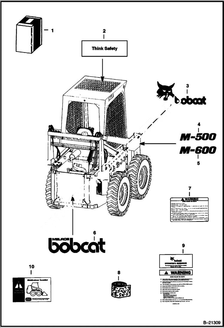 Схема запчастей Bobcat 500s - DECALS ACCESSORIES & OPTIONS