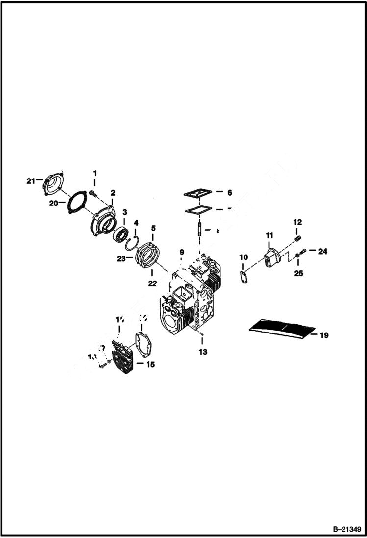 Схема запчастей Bobcat 500s - CYLINDER BLOCK POWER UNIT