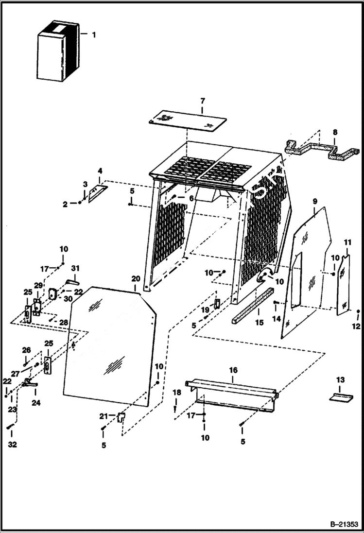 Схема запчастей Bobcat 500s - CAB ENCLOSURE ACCESSORIES & OPTIONS