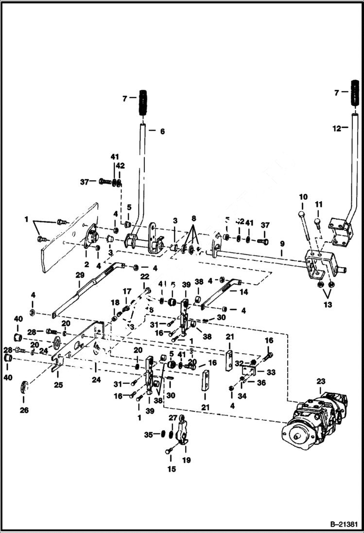 Схема запчастей Bobcat 500s - HAND CONTROLS S/N 12001 & Above HYDROSTATIC SYSTEM