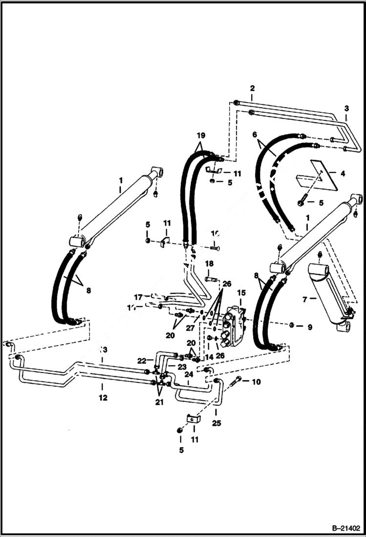 Схема запчастей Bobcat 500s - HYDRAULIC CIRCUITRY HYDRAULIC SYSTEM