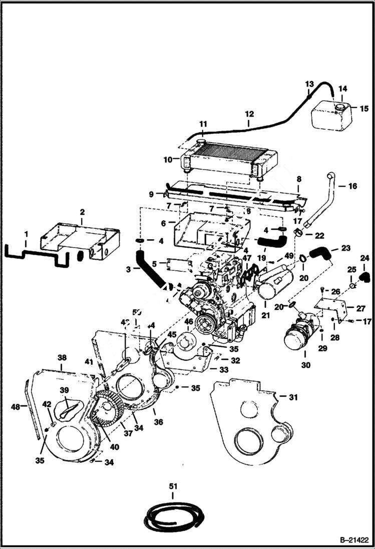 Схема запчастей Bobcat 500s - ENGINE & ATTACHING PARTS POWER UNIT
