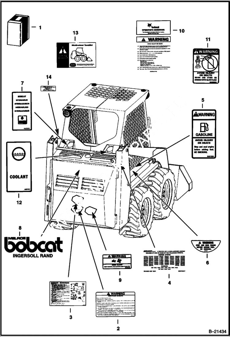 Схема запчастей Bobcat 500s - DECALS ACCESSORIES & OPTIONS