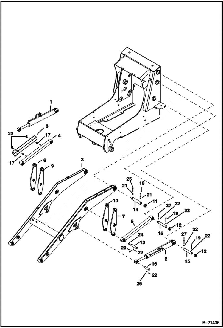 Схема запчастей Bobcat BL470 - LIFT ARM & ATTACHING PARTS (BL470) 5705 11011 & Below (BL475) 5719 11002 & Below MAIN FRAME