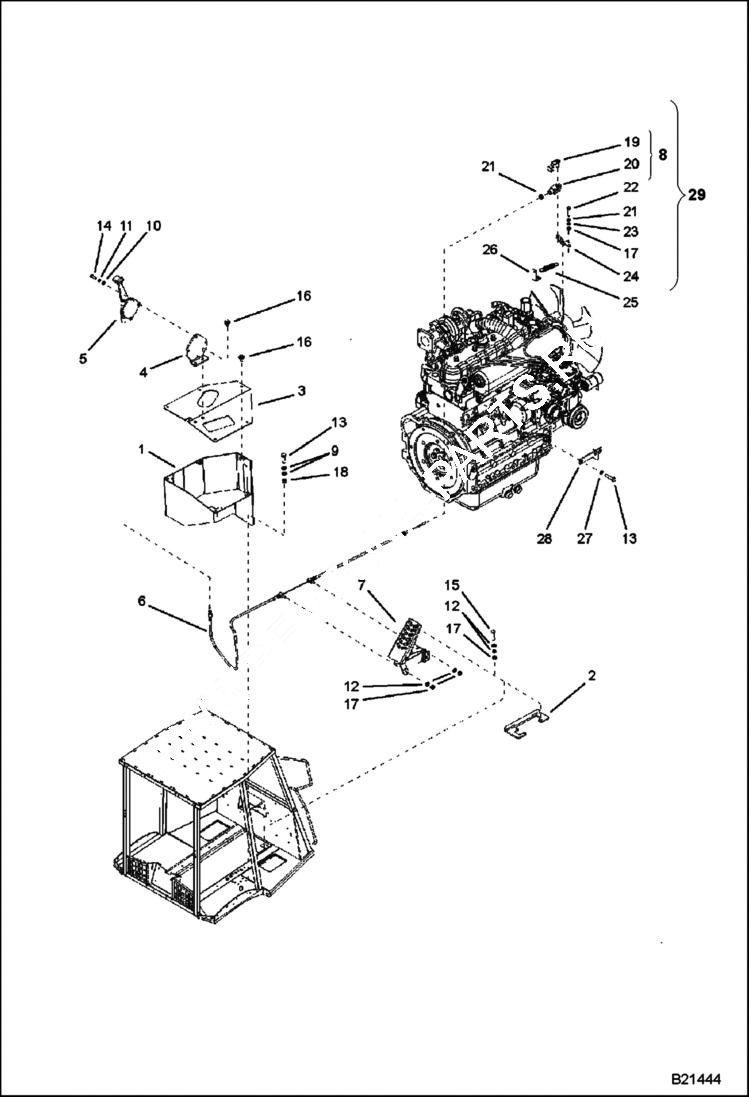 Схема запчастей Bobcat BL575 - CONTROLS Throttle CONTROLS