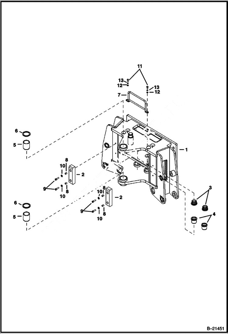 Схема запчастей Bobcat BL575 - TRUNNION Center Mount WORK EQUIPMENT