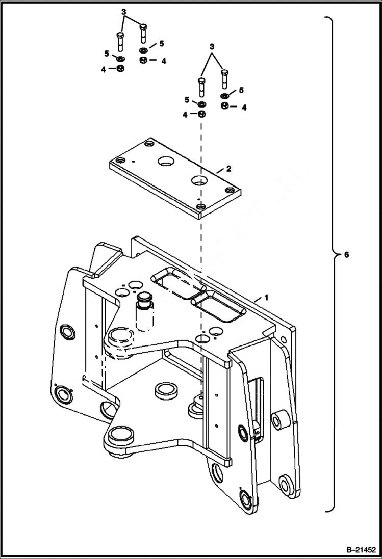 Схема запчастей Bobcat BL575 - TRUNNION Center Mount WORK EQUIPMENT