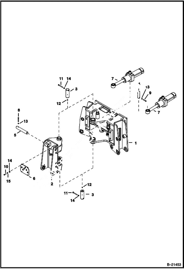 Схема запчастей Bobcat BL575 - TRUNNION Center Mount WORK EQUIPMENT