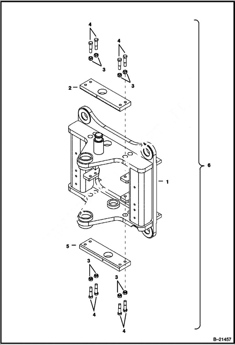 Схема запчастей Bobcat BL575 - TRUNNION Side Shift Backhoe WORK EQUIPMENT