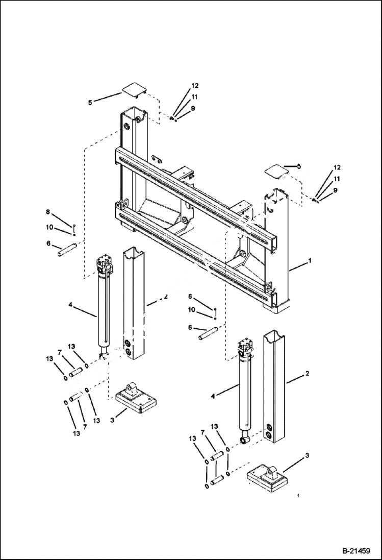 Схема запчастей Bobcat BL575 - STABILIZER Side Shift Backhoe WORK EQUIPMENT