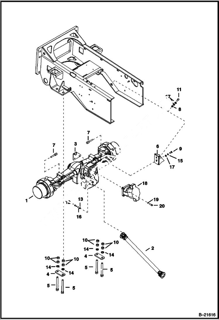 Схема запчастей Bobcat BL470 - REAR AXLE AXLES