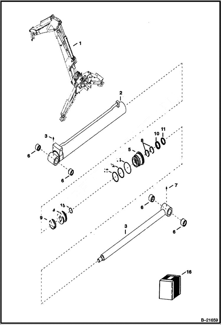 Схема запчастей Bobcat B300 - ARM CYLINDER 5717 11031 & Below HYDRAULIC SYSTEM