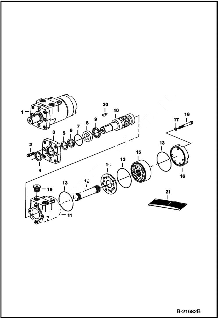 Схема запчастей Bobcat SNOWBLOWER - SBX240 SNOWBLOWER (Chute Rotator Motor) (72 A00F) (84 7136) Loader