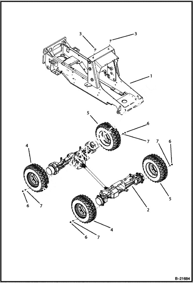 Схема запчастей Bobcat BL470 - MAIN FRAME/DRIVE TRAIN (BL470) 5705 11001 & Below MAIN FRAME