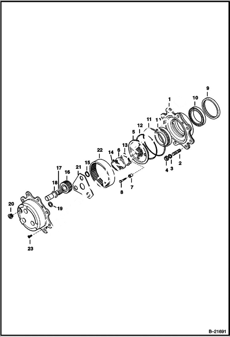 Схема запчастей Bobcat BL470 - FRONT AXLE AXLES
