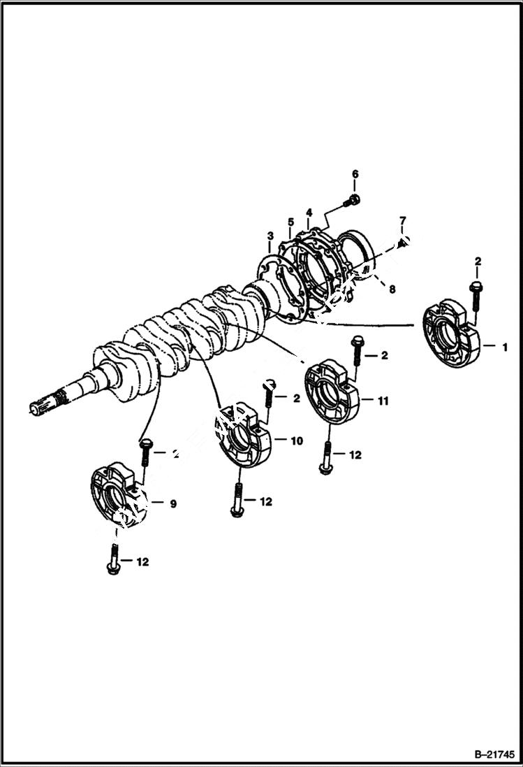 Схема запчастей Bobcat BL470 - MAIN BEARING CASE POWER UNIT