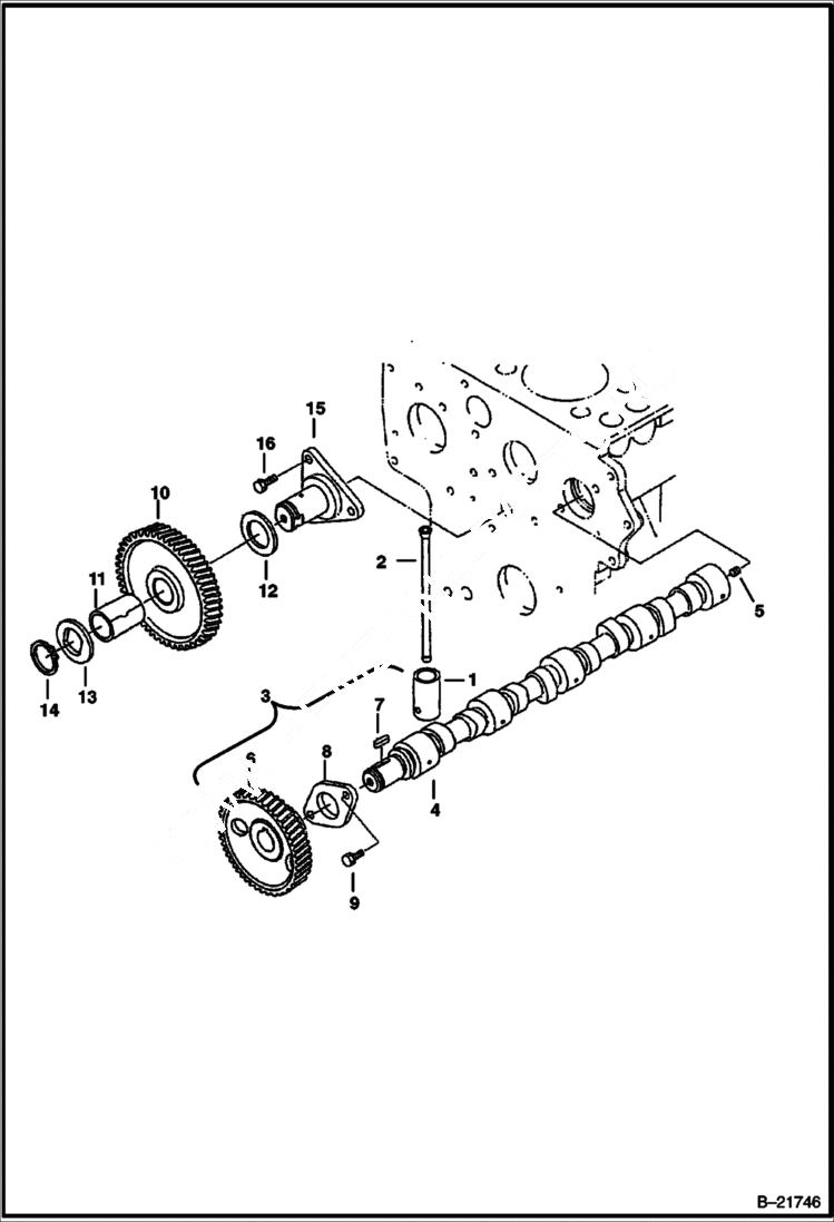 Схема запчастей Bobcat BL575 - CAMSHAFT POWER UNIT