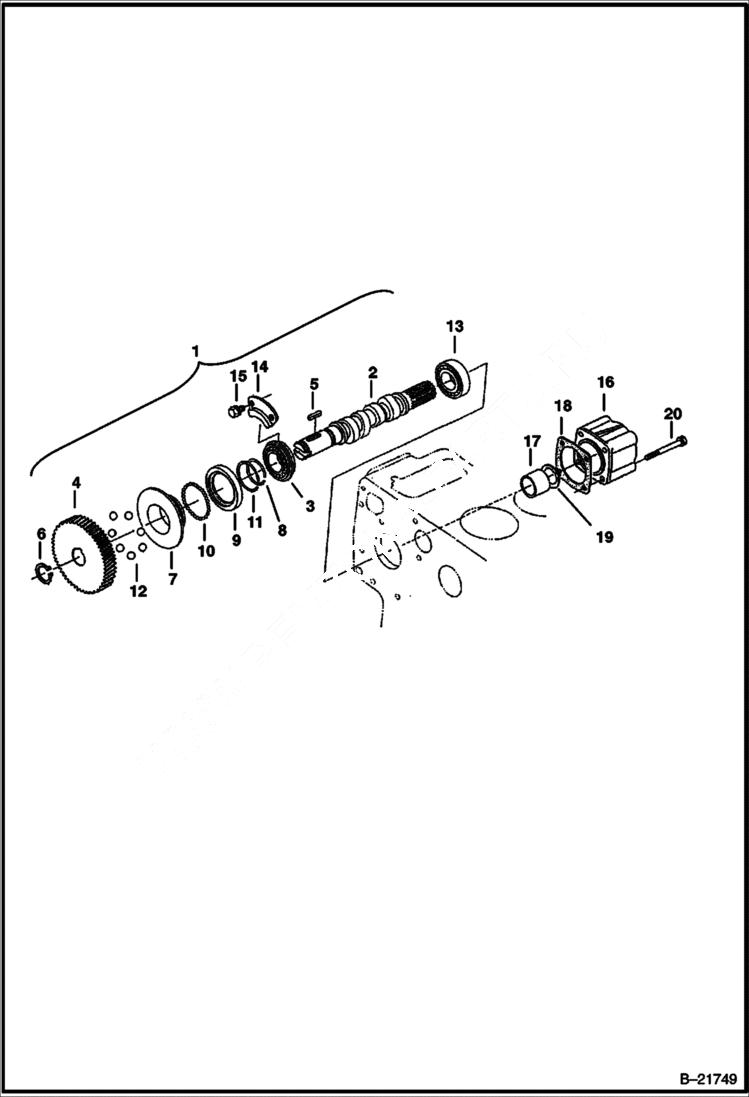 Схема запчастей Bobcat BL570 - FUEL CAMSHAFT POWER UNIT