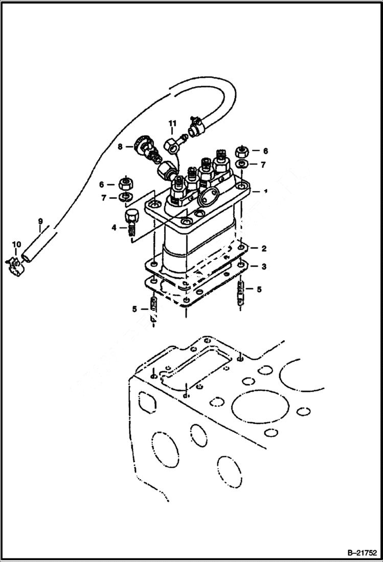 Схема запчастей Bobcat BL470 - INJECTION PUMP POWER UNIT
