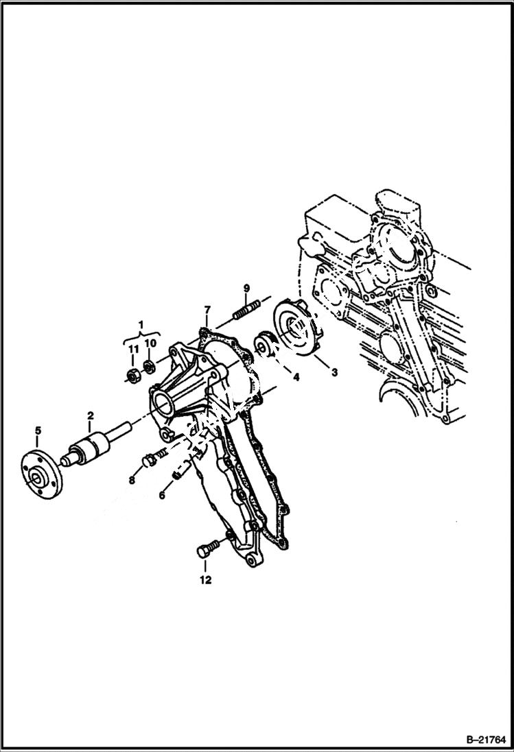 Схема запчастей Bobcat BL570 - WATER PUMP POWER UNIT