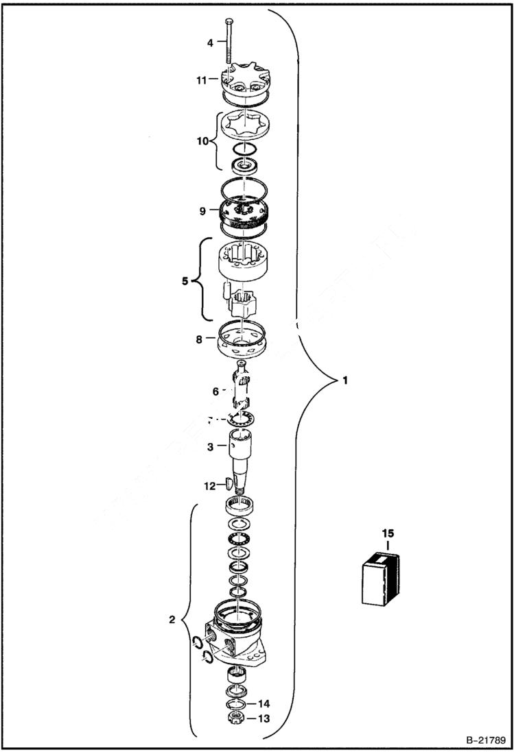 Схема запчастей Bobcat B100 - DRIVE MOTOR HYDRAULIC SYSTEM