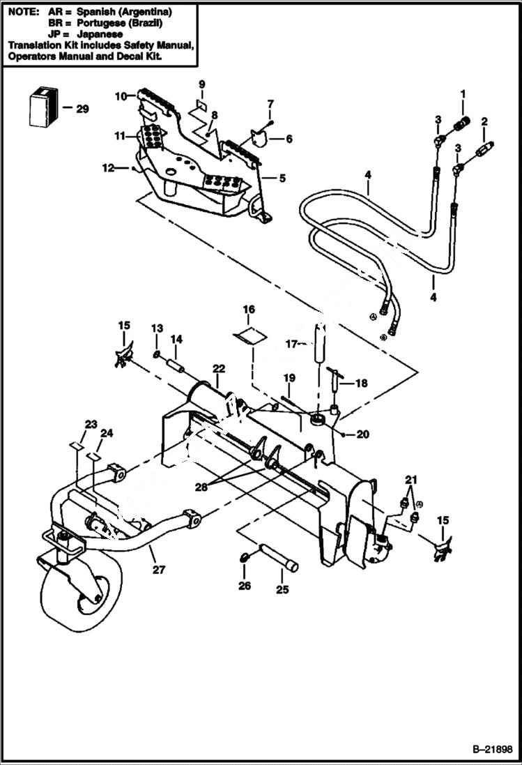 Схема запчастей Bobcat SOIL CONDITIONER - MAIN FRAME (48 651500101 - 00825) Loader