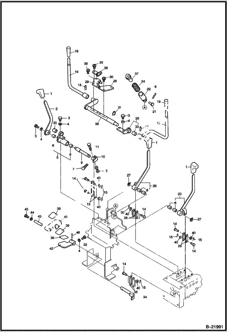 Схема запчастей Bobcat 316 - CONTROL SYSTEM Travel MAIN FRAME