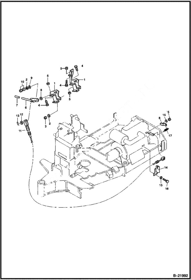 Схема запчастей Bobcat 316 - CONTROL SYSTEM Throttle MAIN FRAME