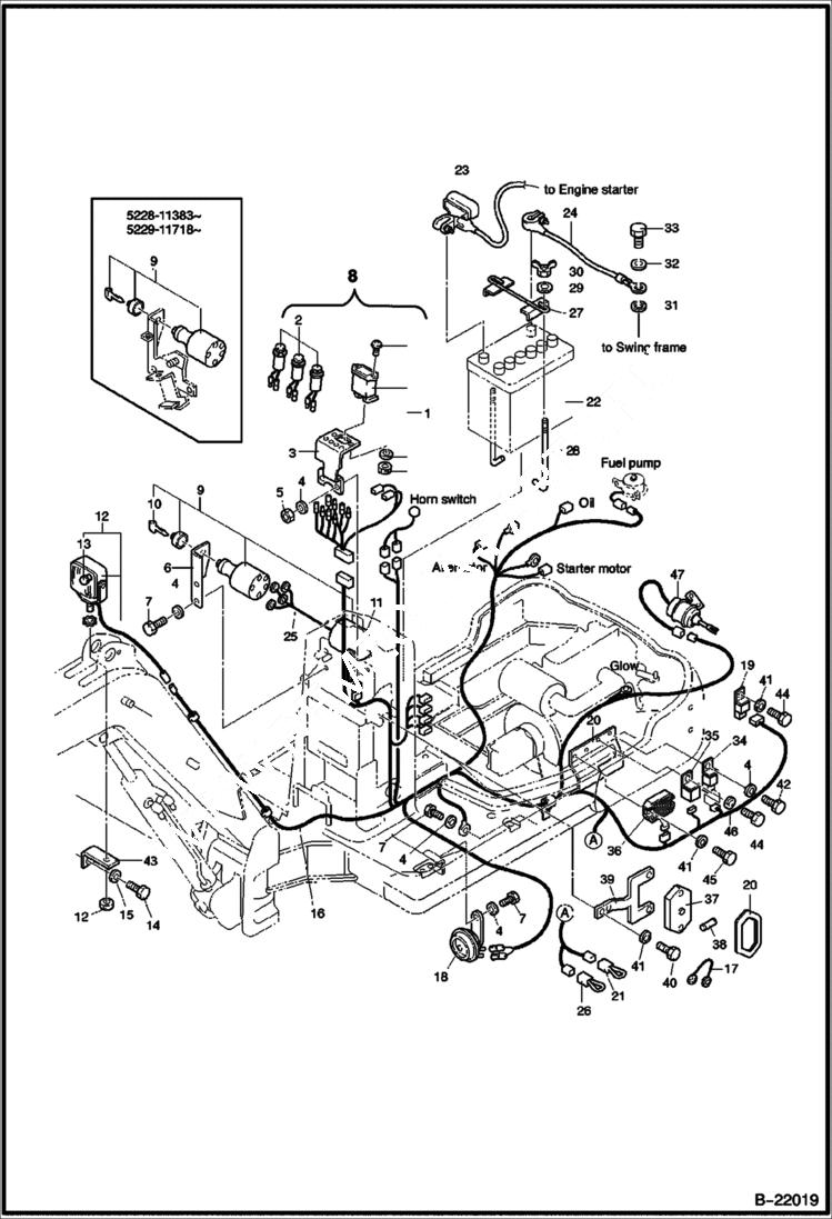 Схема запчастей Bobcat 316 - ELECTRICAL CIRCUITRY ELECTRICAL SYSTEM