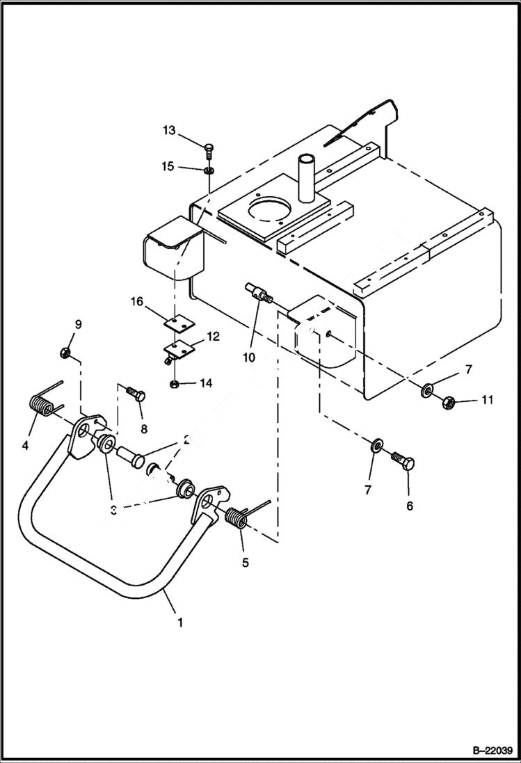 Схема запчастей Bobcat BCT13 - STOP BAR ASSY MAIN FRAME