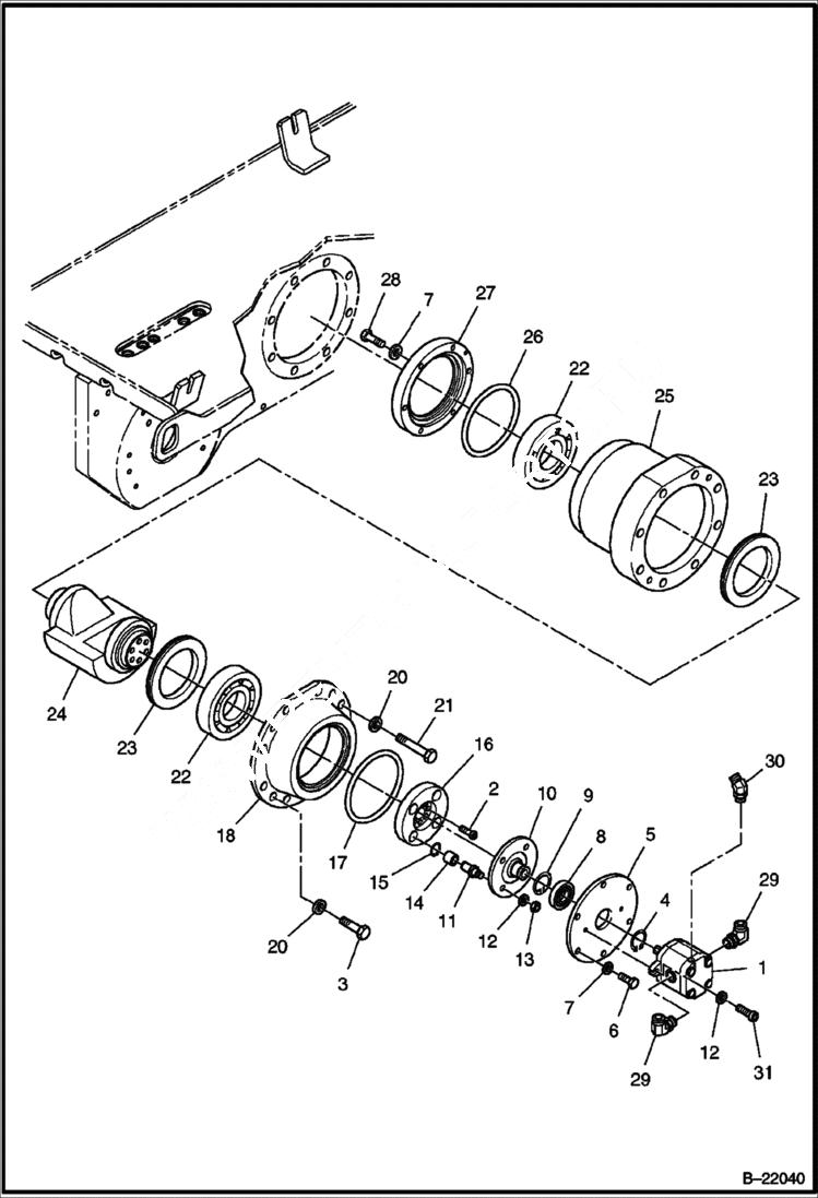 Схема запчастей Bobcat BCT13 - VIBRATION UNIT ASSY DRUM