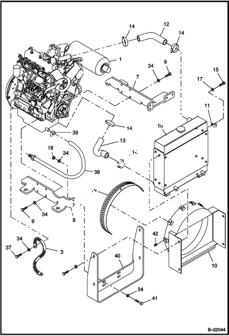Схема запчастей Bobcat BCT13 - ENGINE ASSEMBLY POWER UNIT