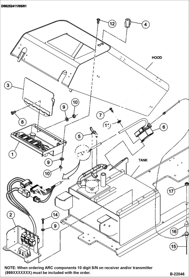 Схема запчастей Bobcat BCT13 - ELECTRONICS INSTALLATION (S/N 491511079 & Below) ELECTRICAL SYSTEM