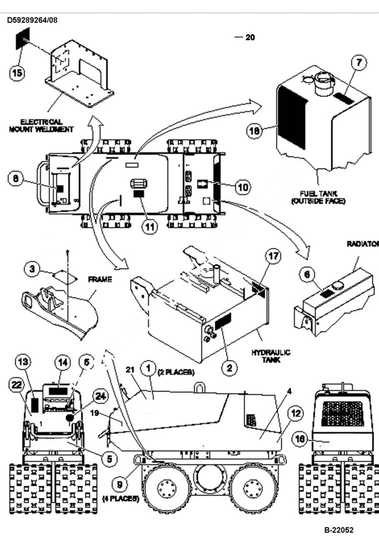 Схема запчастей Bobcat BCT13 - DECALS DECALS